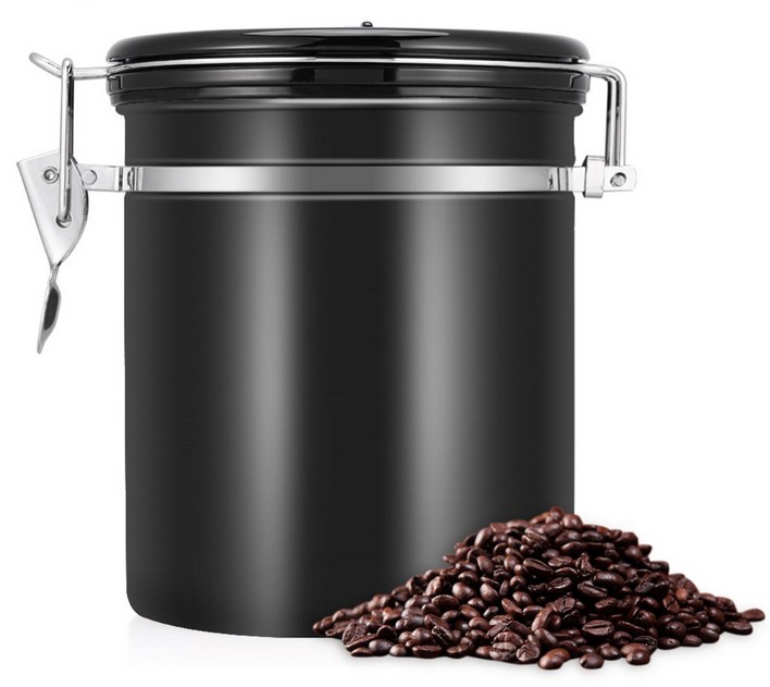 وعاء حفظ حبوب القهوة المختصة مع موشر تاريخ سعة 1400 مل