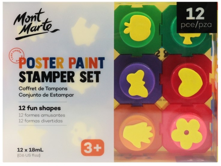 Mont marte poster paint stamper set 12pc x 18ml pmkc0034-AR010052