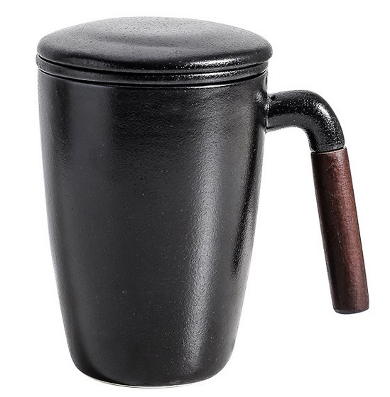 Coffee cup black with gift bag 450ml-KR011501