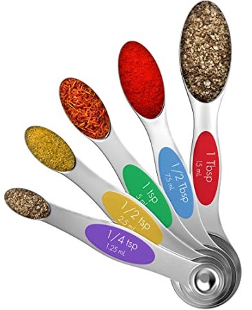 Kitchen magnatic mesure spoons set 5x2 colored-KR070191