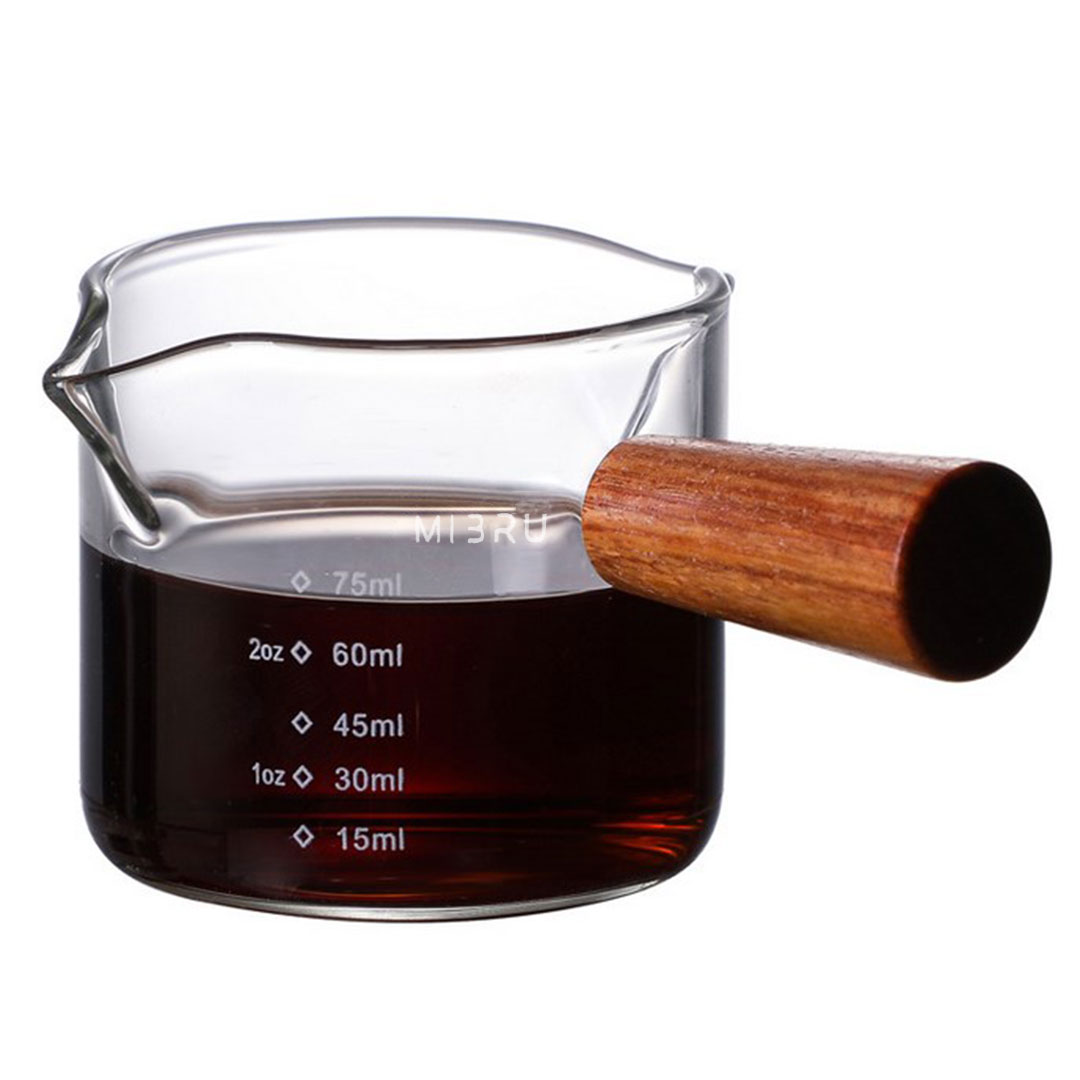 Coffee mesure jug wood handle 75 ml mibru-KR011938