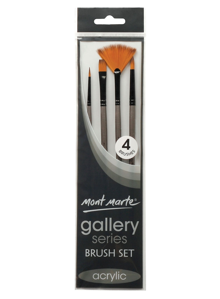 Mont marte gallery series brush set acrylic 4pc bmhs0010-AR010063