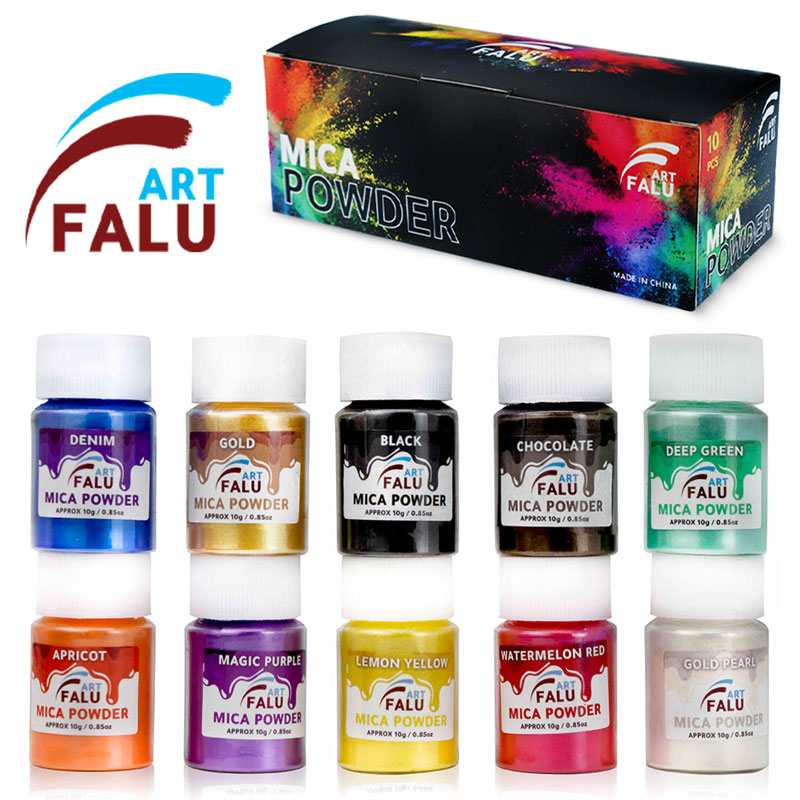 Resin art mica powder set of 10 colors 10g FM-1-AR010239