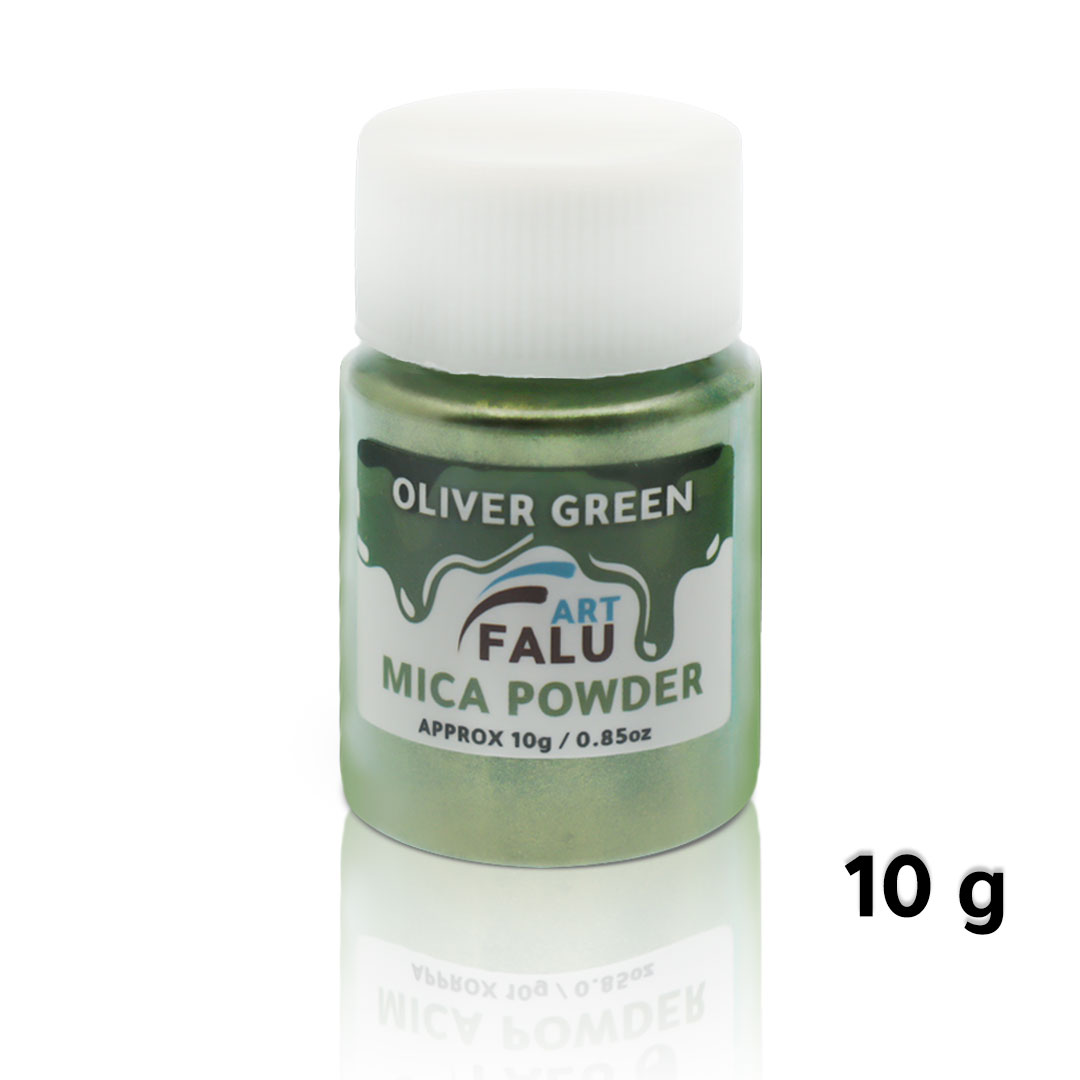 Falu Art Mica powder 10G for resin and candle and soap - OLIVER GREEN-AR010321
