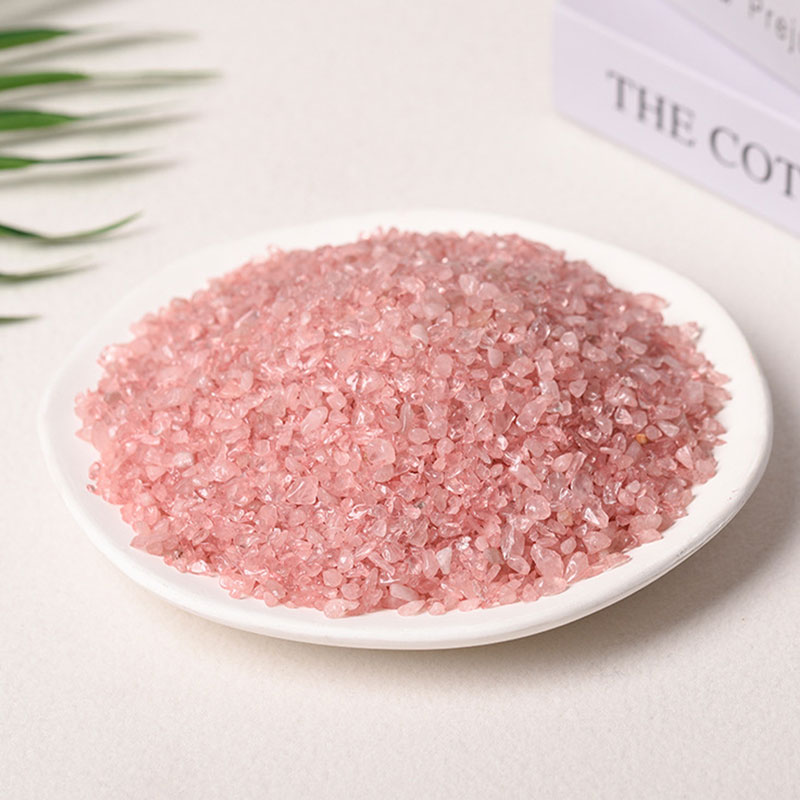 Polished natural stones 3-5mm pink crystal 100g-AR010336