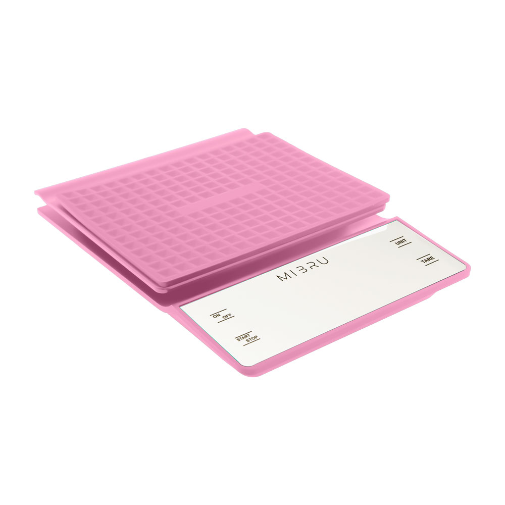 Coffee digital scale with led timer pink white-KR012206