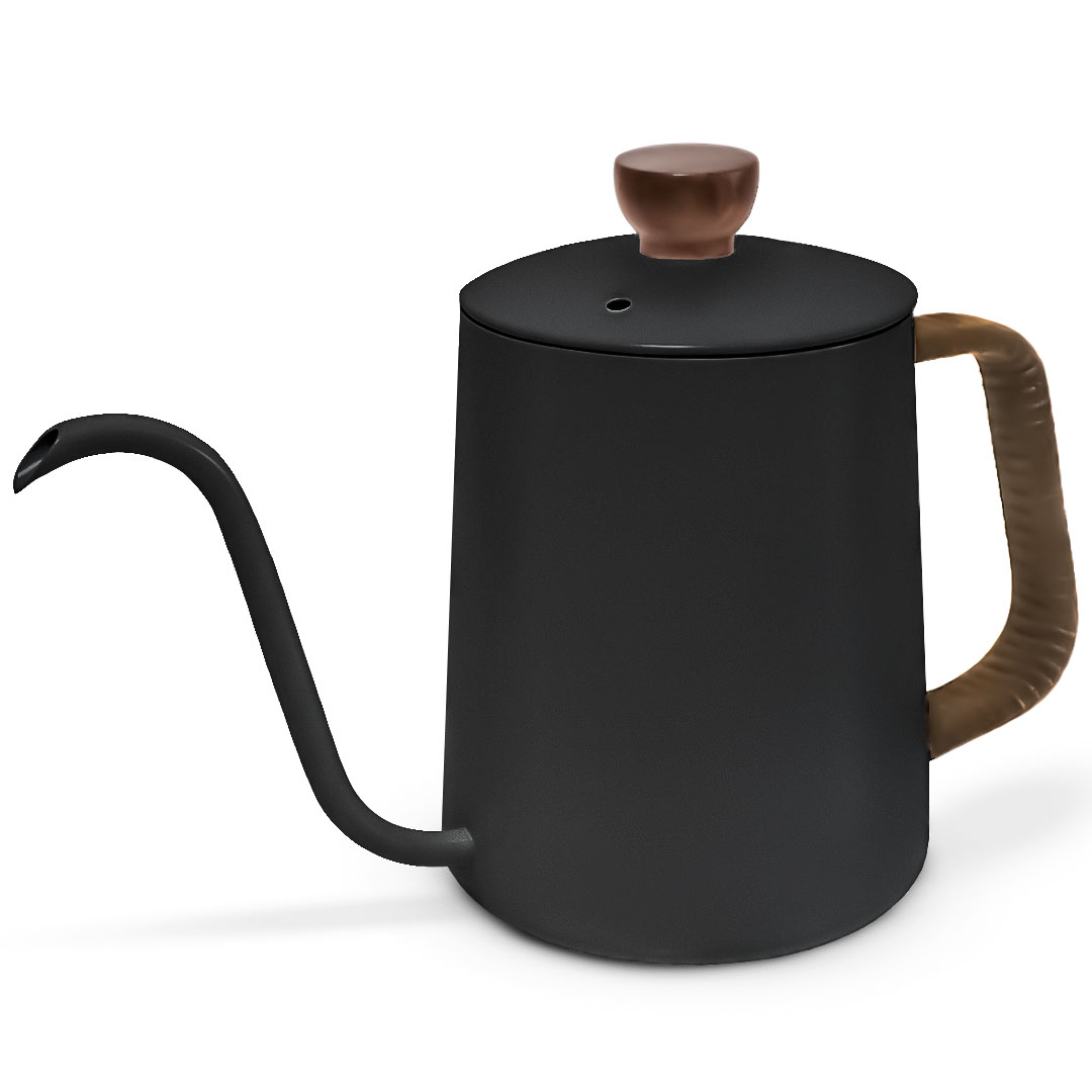 Coffee dripping pot leather handle 600ml black-KR012391