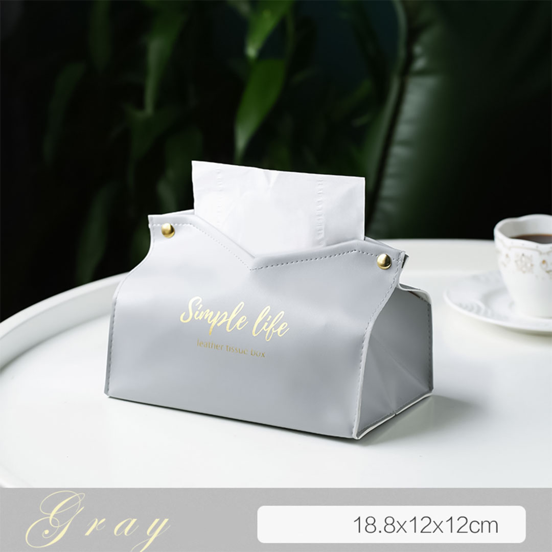 Leather tissues bag G-593 gray-KR012635