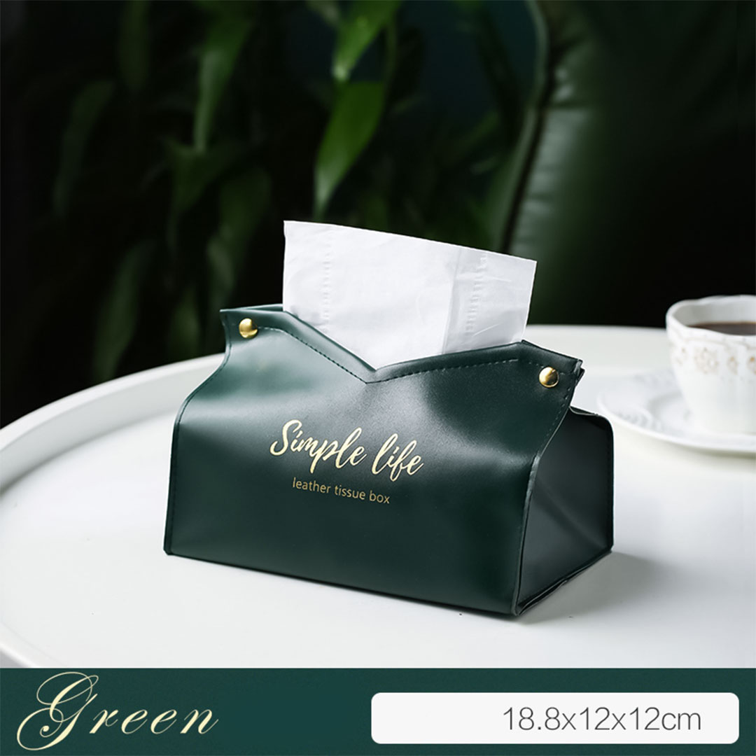 Leather tissues bag G-593 green-KR012634