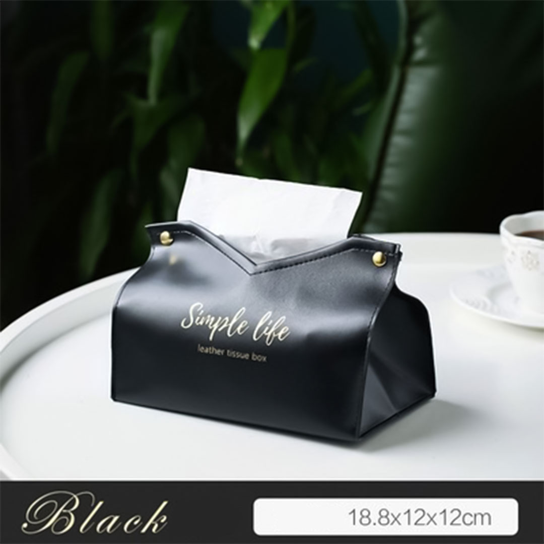 Leather tissues bag G-593 black-KR012636