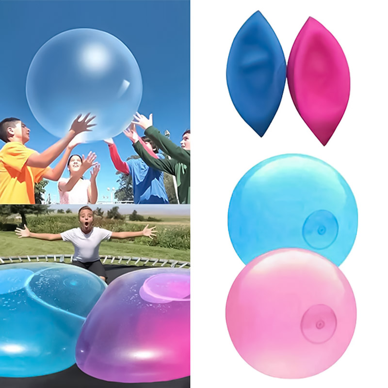 Kids elastic baloon bubble big 70cm blue-KR012766