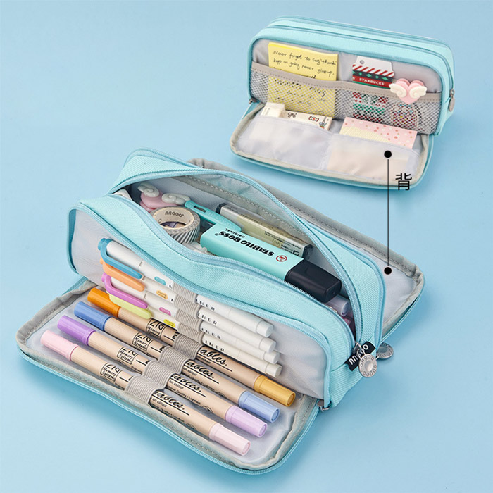 حقيبة لحفظ ادوات المدرسة و الالوان لون ازرق فاتح