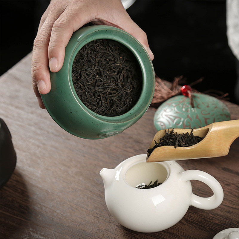 Coffee and tea ceramic container black G-1359-KR012974