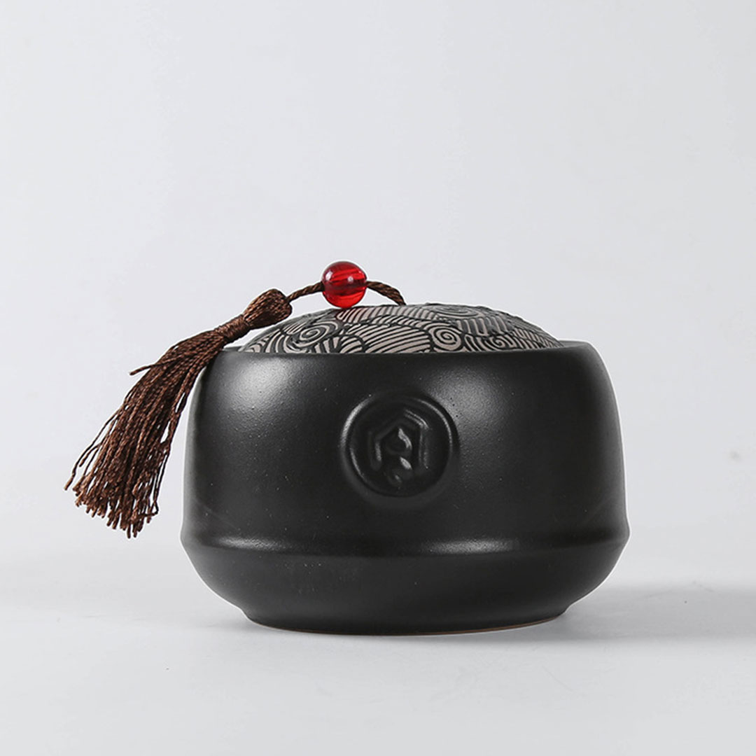 Coffee and tea ceramic container black G-1359-KR012974