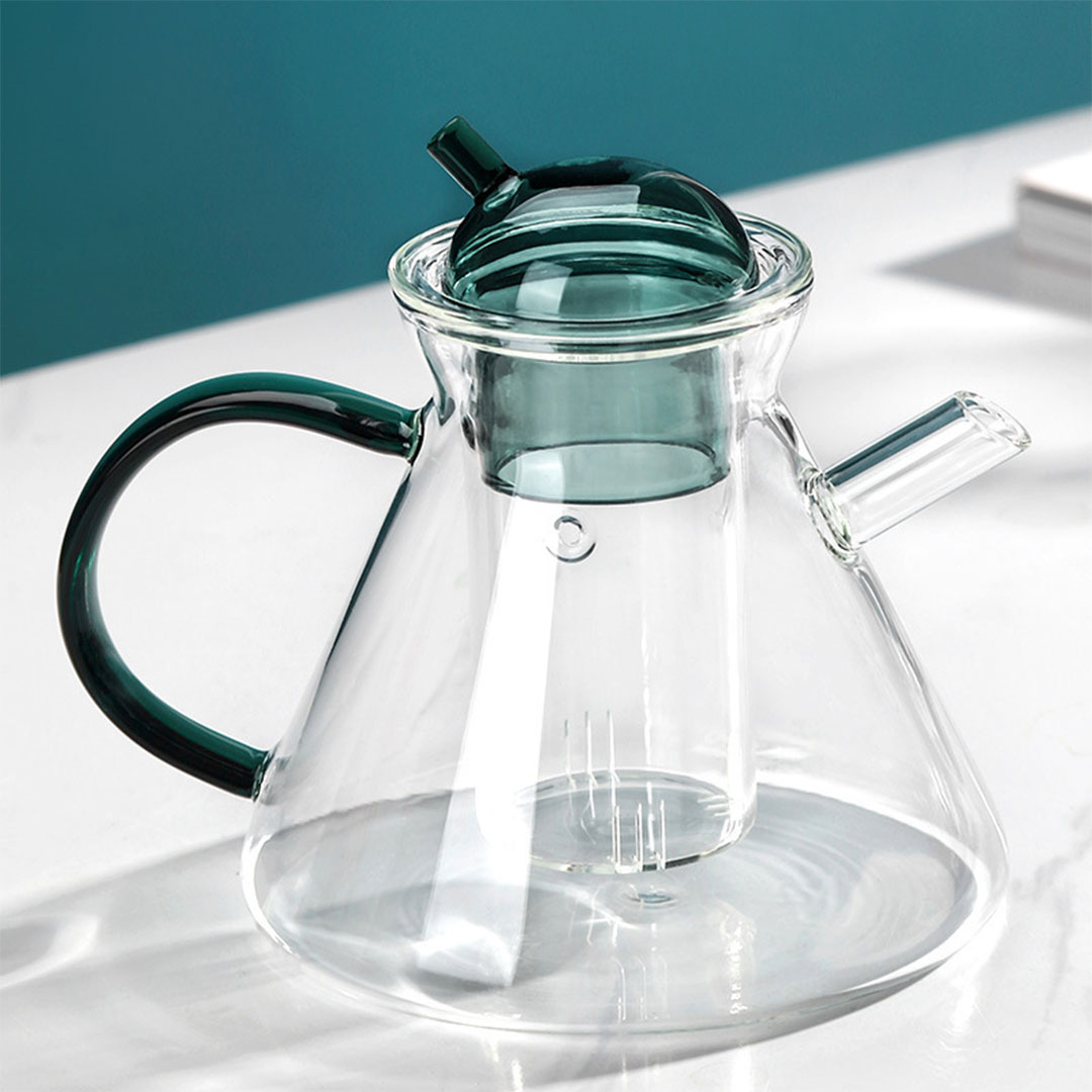 Tea and herbal glass jug 480ml green G-1408-KR013035