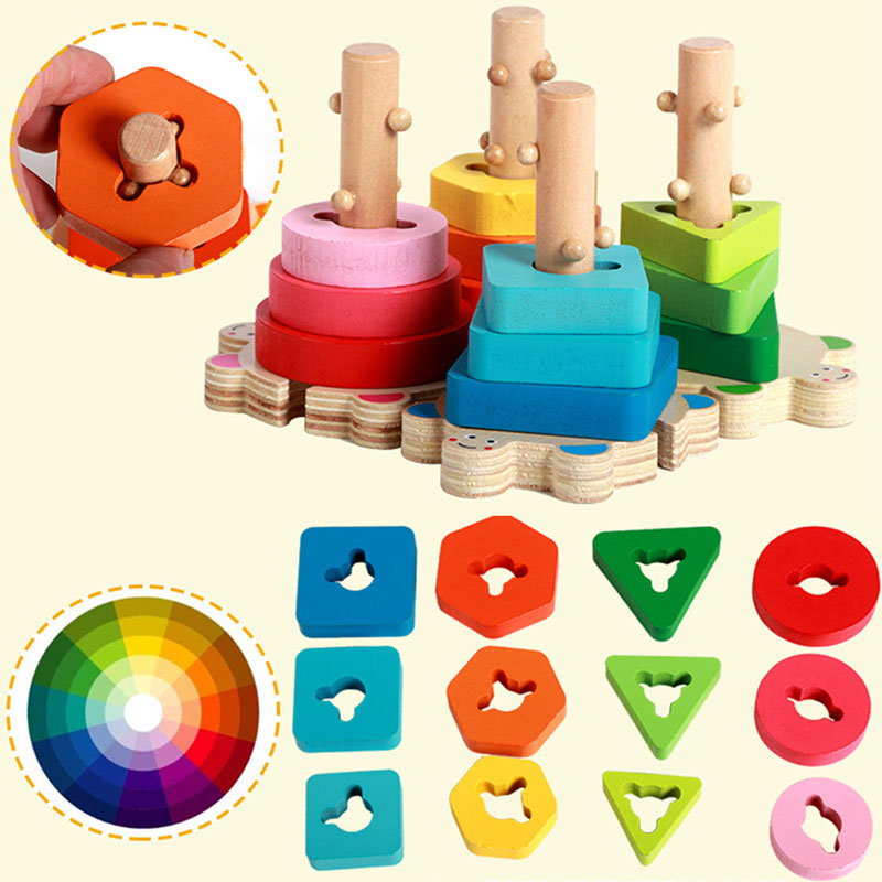 Wooden cube game to stimulate children's intelligence kt-048-KR110130
