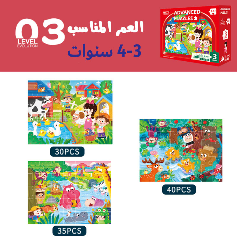 3-in-1 puzzle game for children aged three years and over kt-066-KR110148