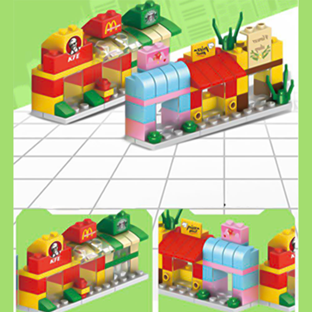 Kids educational blocks set 6 mini street games in 1 kt-129-KR110211