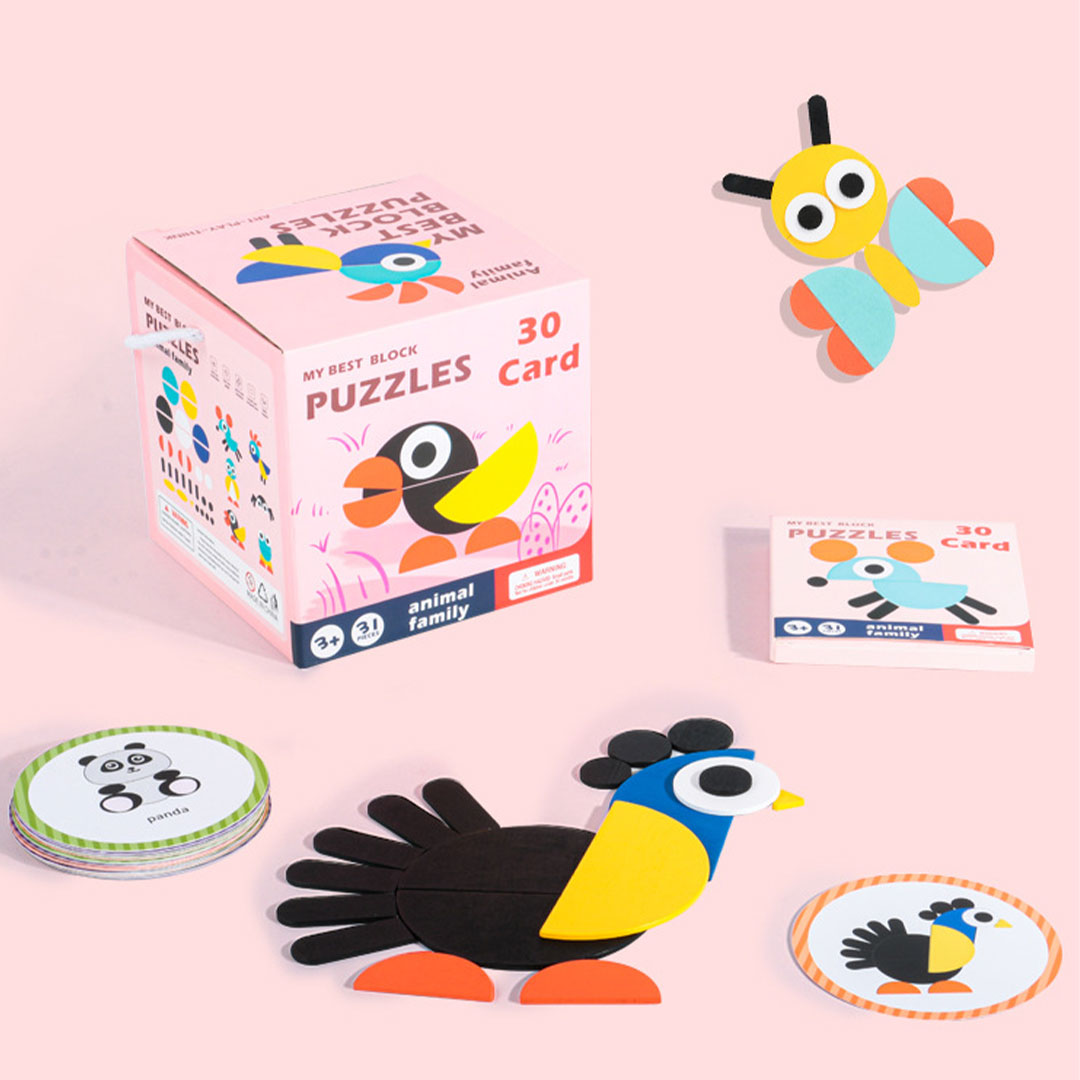 TOY AN EDUCATIONAL PUZZLE SET FOR CHILDREN IN THE FORM OF THE ANIMAL WORLD 31PCS-KR110220