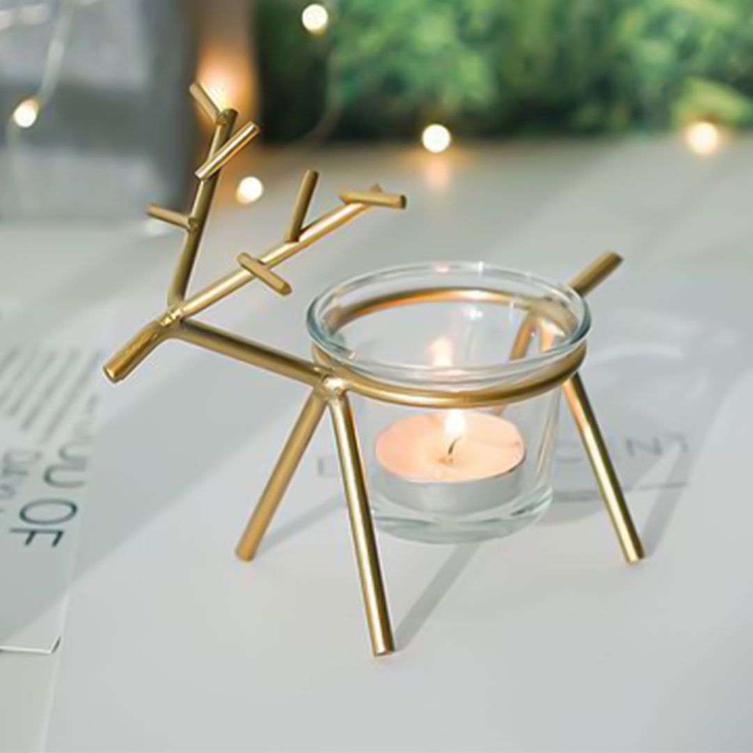 Candle holder deer shape gold cd-41-KR130309