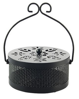 Metal mish basket with cover and hanger e-174 black-KR130260