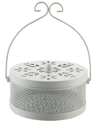 Metal mish basket with cover and hanger e-174 white-KR130259