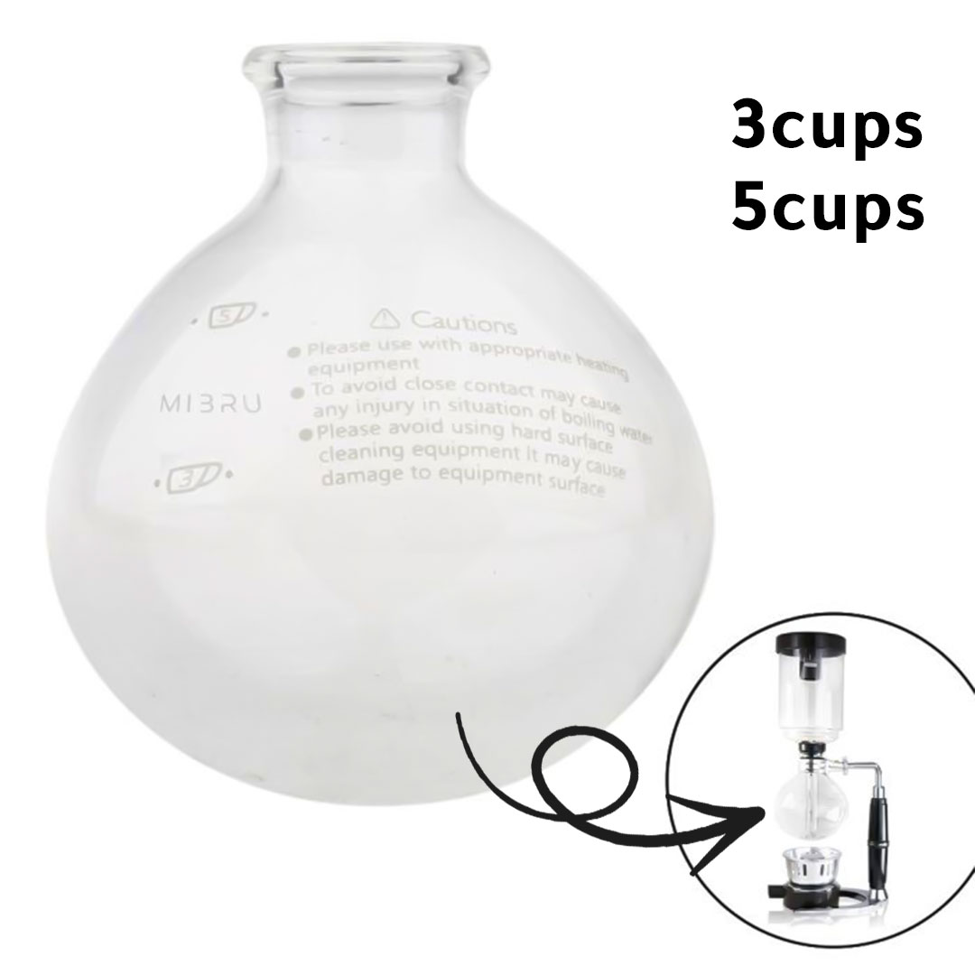 Coffee and tea syphon spare lower glass multi-size
